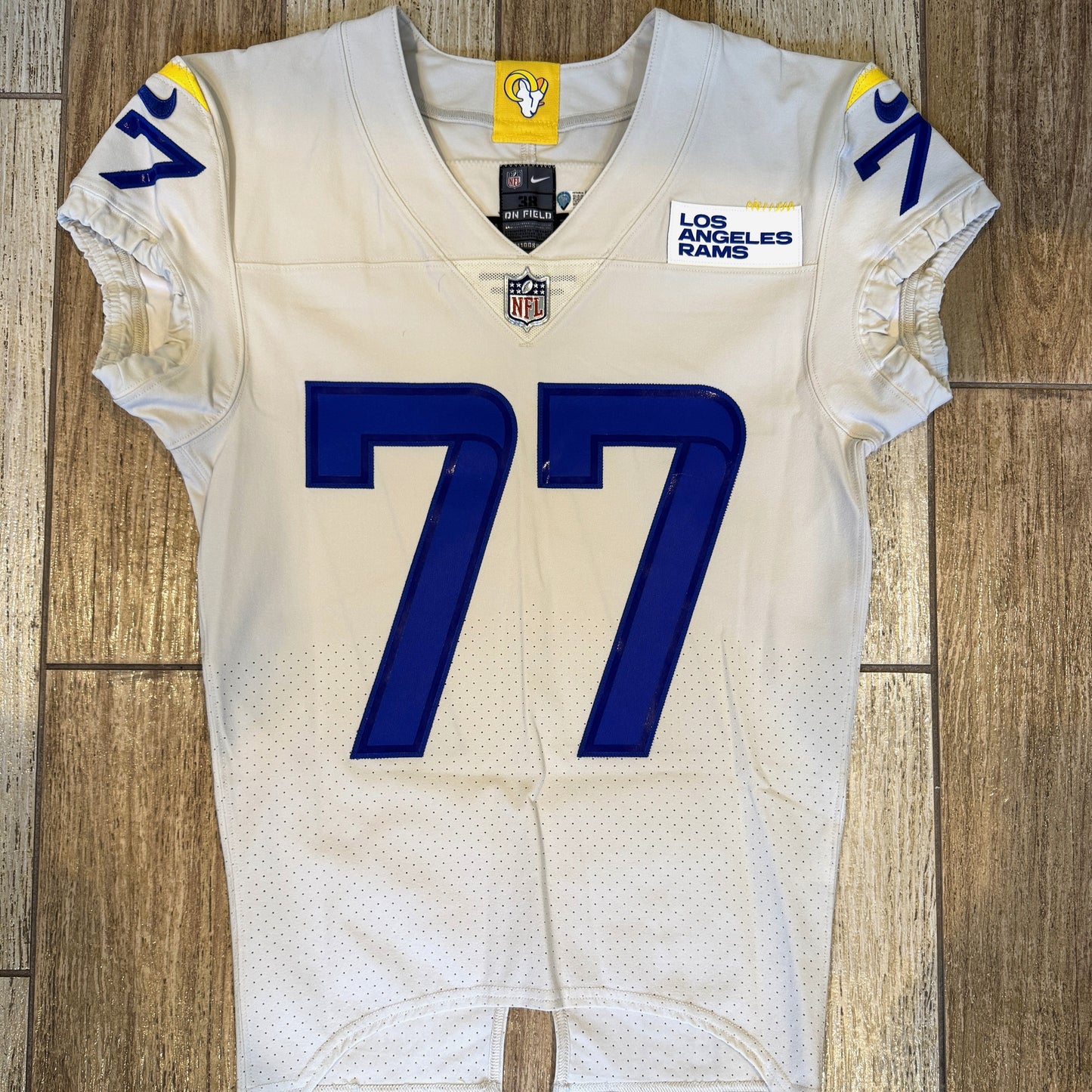 Alaric Jackson GAME ISSUED Los Angeles Rams Nike NFL On Field Jersey Inc. Certificate of Authenticity 📏