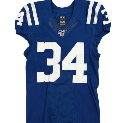 Rock Ya-Sin TEAM / GAME ISSUED 💪 Indianapolis Colts 🐎 Nike NFL Jersey 👕 Inc. COA and 100 NFL seasons Patch