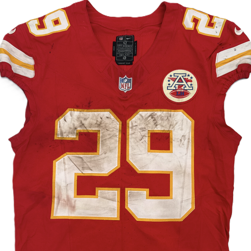 Kareem Hunt GAME-USED💪09/28/25 Kansas City Chiefs NFL Jersey🎽vs. Baltimore Ravens
