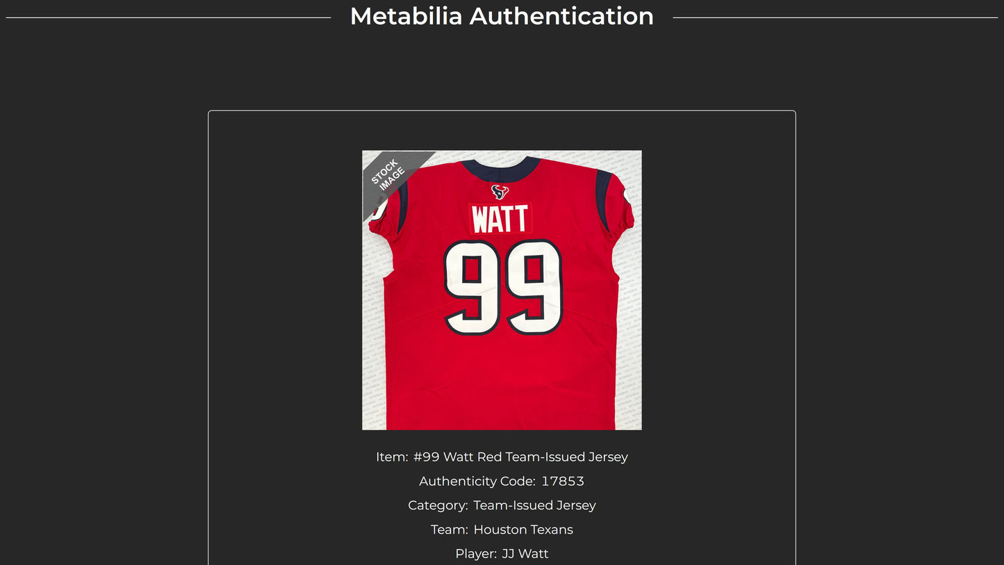 J.J. Watt 💯 TEAM ISSUED 💪 Houston Texans On-Field Nike NFL Jersey 👕 Includes Walter Payton NFL Man of the Year & Captain Patches
