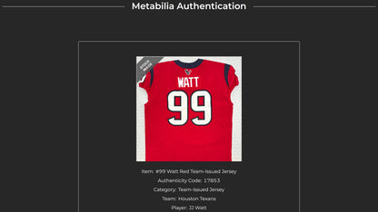 J.J. Watt 💯 TEAM ISSUED 💪 Houston Texans On-Field Nike NFL Jersey 👕 Includes Walter Payton NFL Man of the Year & Captain Patches