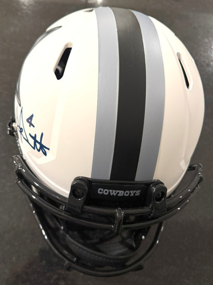 Dak Prescott Signed✍️ Dallas Cowboys Full-Size Authentic On-Field Lunar Eclipse Alternate Speed Helmet (Beckett)