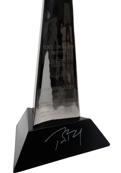 TOM BRADY 🐐 Hand Signed New England Patriots Super Bowl XXXVI Replica Vince Lombardi Trophy inc. COA 💥