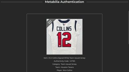 Nico Collins TEAM/GAME ISSUED 💥 Hand Signed✍️ Houston Texans 🐂 Nike NFL Jersey Also inc. COA 🛡️