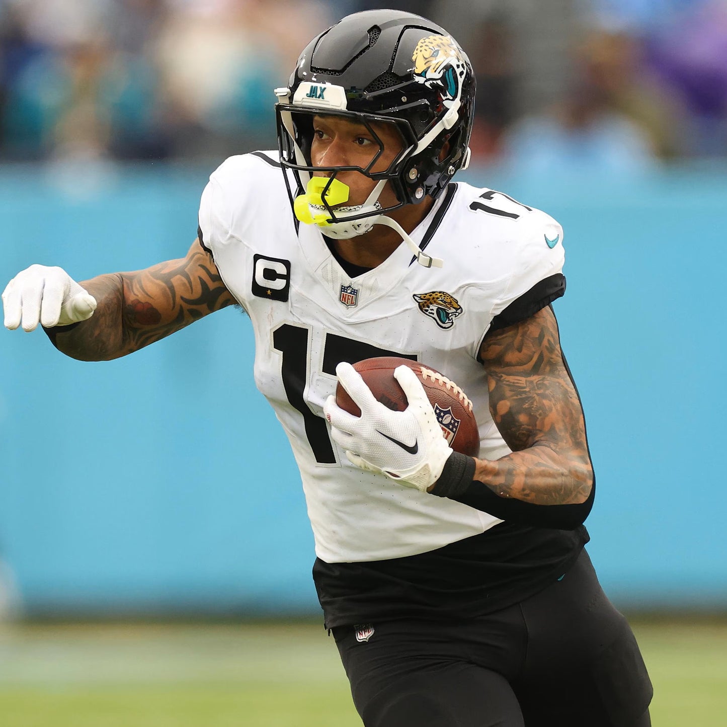 Evan Engram GAME USED 💪 10/13/24 PHOTO MATCHED 📸 Jacksonville Jaguars 🐆 Nike NFL On-Field Jersey👕 vs. Chicago Bears (London Game) 🌍