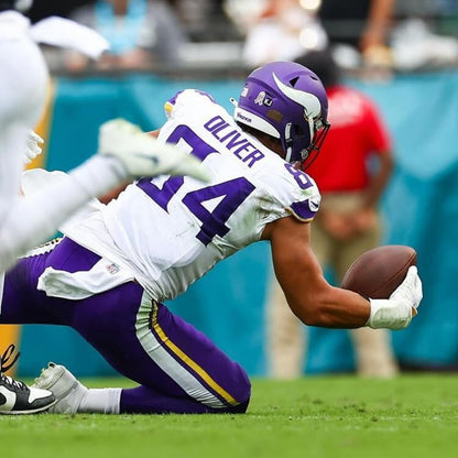 Josh Oliver GAME WORN 💪 09/28/25 PHOTO MATCHED  📸 Minnesota Vikings vs Pittsburgh Steelers NFL Jersey Also includes PSA Authentication