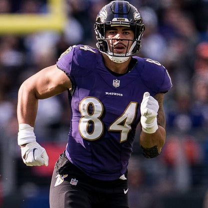 Josh Oliver GAME WORN💪11/20/22 Ravens💜vs. Panthers🐾On-Field NFL Nike Jersey Worn during the November 20, 2022 victory vs. Carolina Panthers