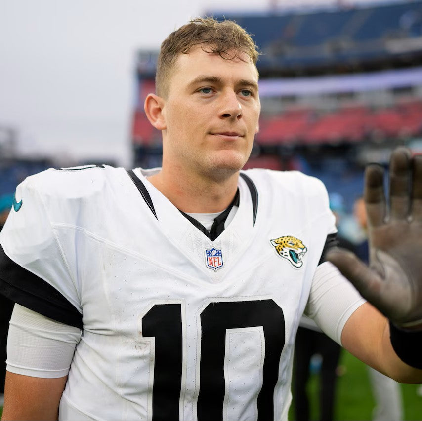 Mac Jones GAME WORN/USED 💪10/13/24 Jacksonville Jaguars 🐆 Nike NFL Jersey 👕 vs. Chicago Bears (London Game🌍) PSA Authenticated 🛡️