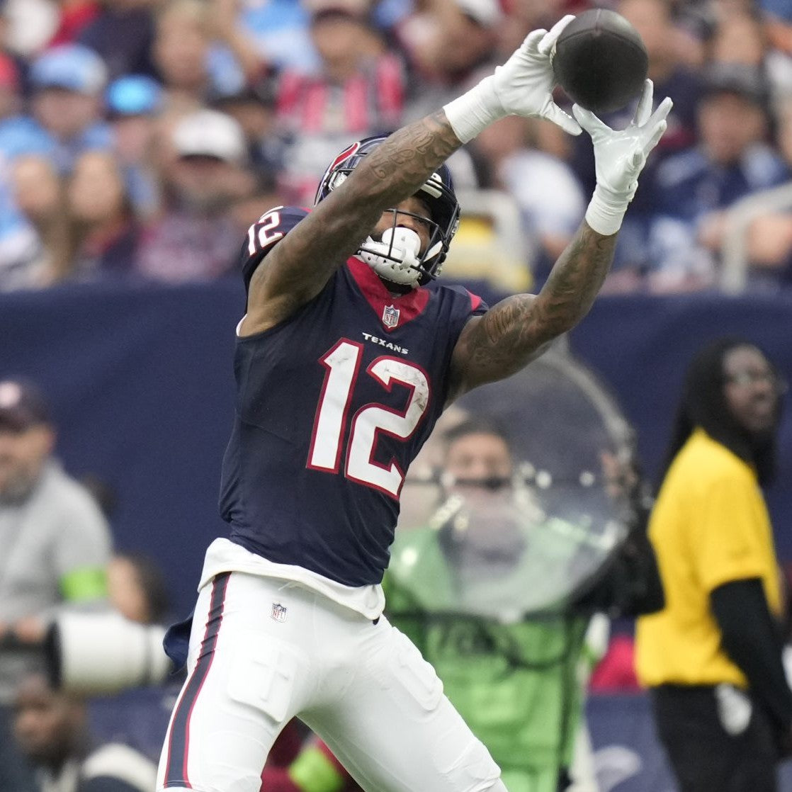Nico Collins Hand Signed 🖊️ Practice-USED 💪 Wilson The Duke NFL Ball Inscribed "Houston Strong!"