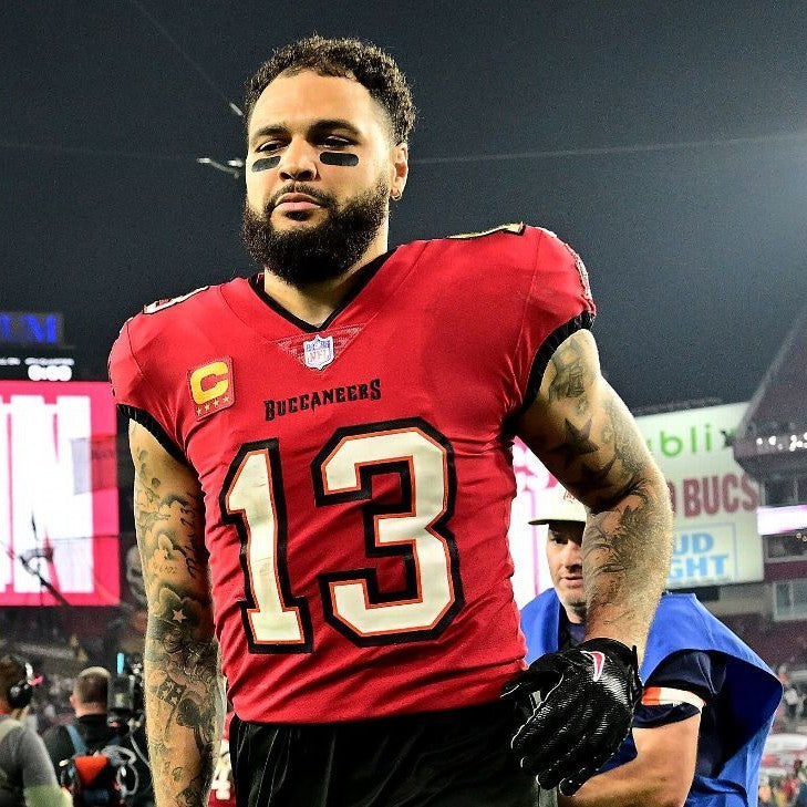 Mike Evans GAME USED Signed + Inscribed "NFL Record Season" Wilson Duke Ball Tampa Bay Buccaneers 24-25 Season Inc. Proof of Authenticity 🛡️