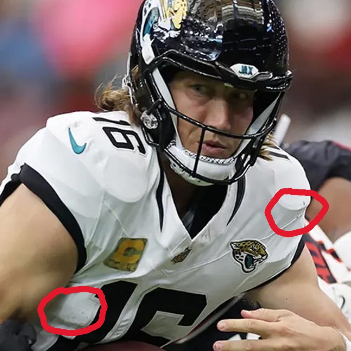 Trevor Lawrence GAME WORN 11/09/25 PHOTO MATCHED Jacksonville Jaguars Nike NFL Jersey vs Houston Texans Also includes Fanatics COA