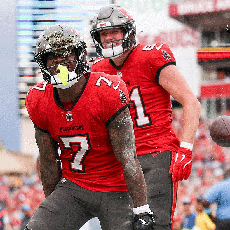 Bucky Irving GAME ISSUED 💪 Tampa Bay Buccaneers On-Field Nike NFL Red Jersey 🎽 Also includes Certificate of Authenticity 🛡️