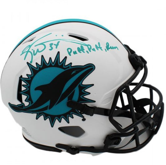 Ricky Williams Signed Miami Dolphins Full-Size Authentic On-Field Lunar Eclipse Alternate Speed Helmet Inscribed "Puff, Puff, Run" Inc. Authentication 🛡️