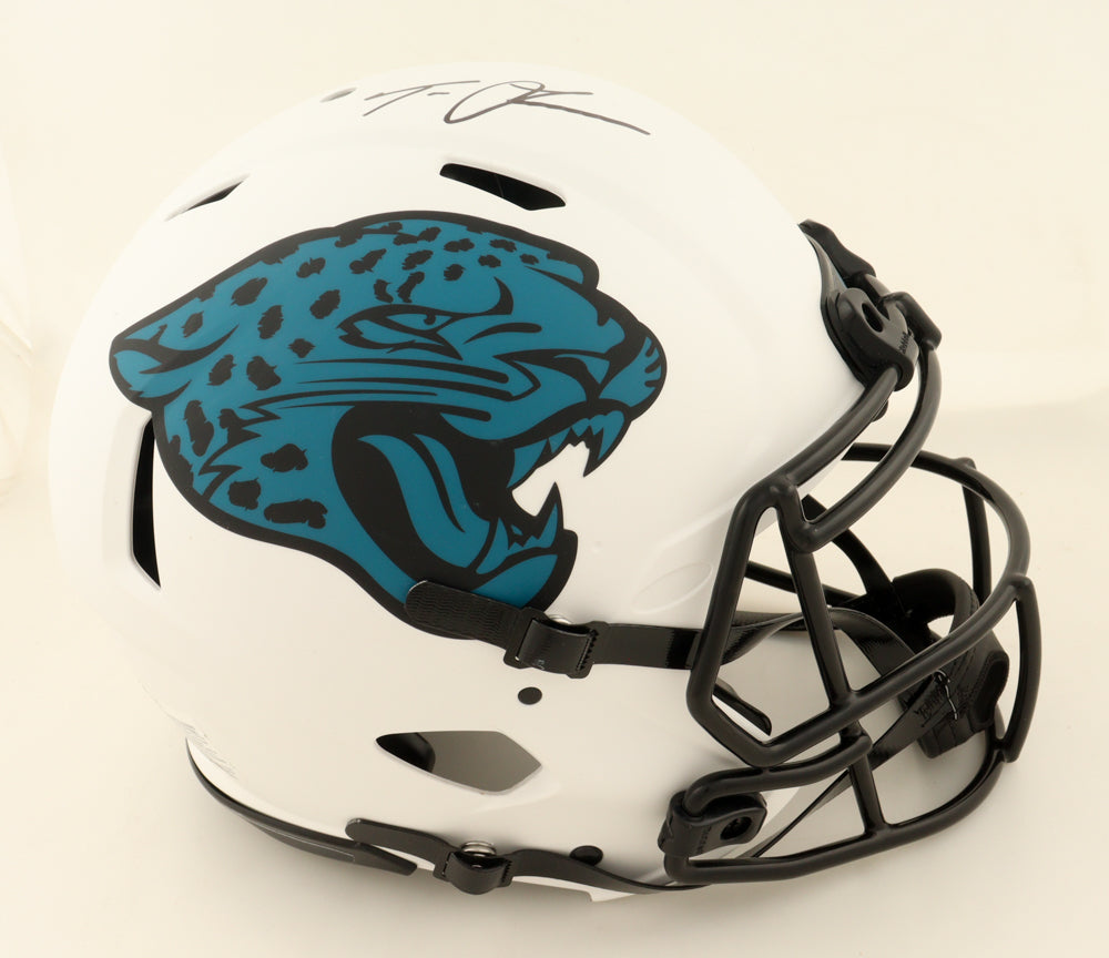 Trevor Lawrence Hand Signed ✍️ Jacksonville Jaguars 🐆 Full-Size Authentic On-Field Lunar Eclipse Alternate Speed NFL Helmet - Fanatics Authenticated 🛡️