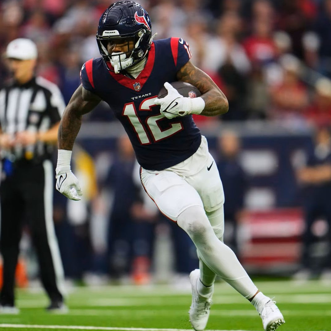 Nico Collins Hand Signed 🖊️ Practice-USED 💪 Wilson The Duke NFL Ball Inscribed "Houston Strong!"
