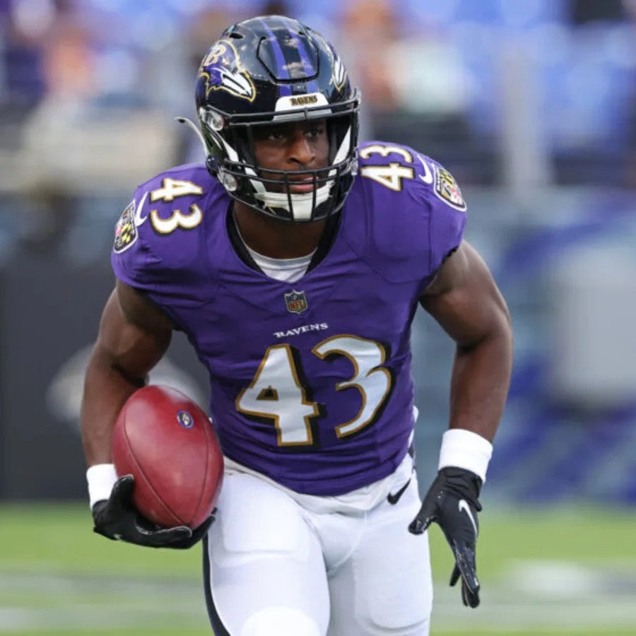 Justice Hill GAME-WORN💪10/12/25 On-Field Baltimore Ravens💜Jersey vs.Los Angeles Rams🐏