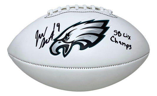 Josh Sweat Signed Philadelphia Eagles NFL Super Bowl Logo Football Inscribed SB LIX Champs