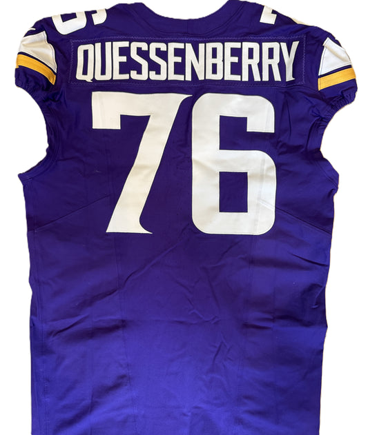 David Quessenberry GAME USED 10/06/24 Minnesota Vikings 👕 Jersey vs. New York Jets London Game ✅ Inc. PSA Authenticity