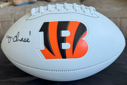 Ja'Marr Chase Hand-Signed✍️Cincinnati Bengals🐅Logo Football NFL Sports Memorabilia