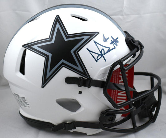 Dak Prescott Signed✍️ Dallas Cowboys Full-Size Authentic On-Field Lunar Eclipse Alternate Speed Helmet (Beckett)