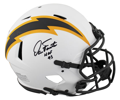 Dan Fouts Signed Los Angeles Chargers Full-Size Authentic On-Field Lunar Eclipse Alternate Speed Helmet Inscribed "HOF 93"
