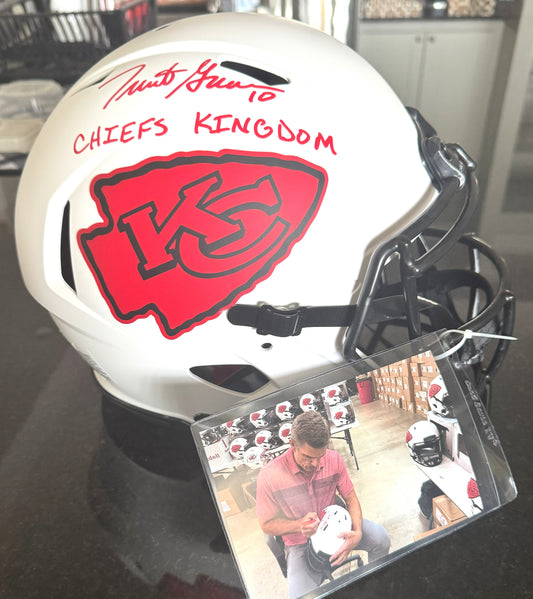 Trent Green Signed Kansas City Chiefs Full-Size Authentic On-Field Lunar Eclipse Alternate Speed Helmet Inscribed "Chiefs Kingdom"