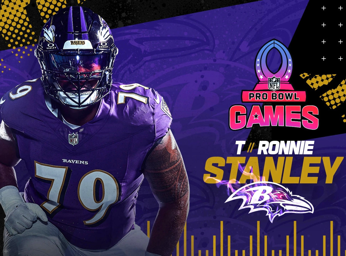 Ronnie Stanley GAME ISSUED 💪 Baltimore Ravens 2025 Pro Bowl Games NFL Jersey 👕 Also includes COA