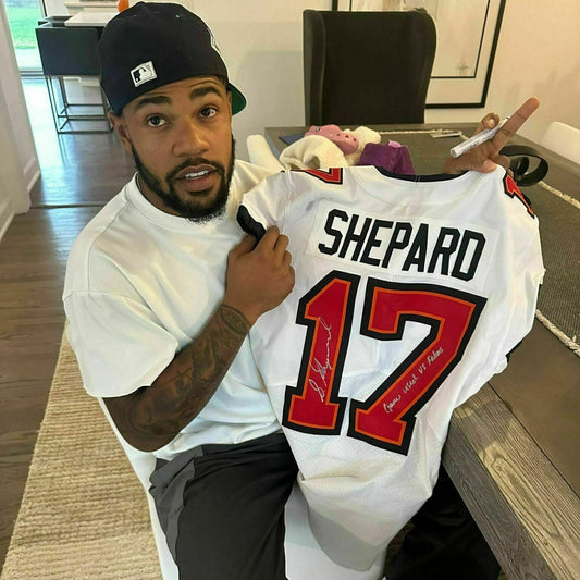 Sterling Shepard Signed & Inscribed GAME WORN 09/07/25 Tampa Bay Buccaneers Nike NFL Jersey vs. Atlanta Falcons Includes COA 📄