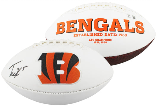 Tee Higgins Signed Cincinnati Bengals Logo Football - NFL Sports Memorabilia