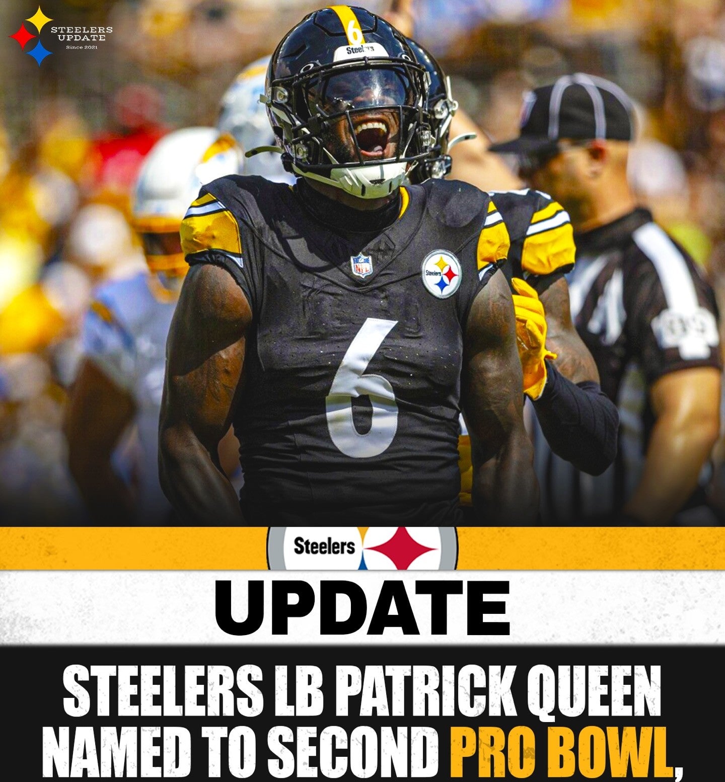Patrick Queen TEAM-ISSUED💪2025 Pro Bowl Games Pittsburgh Steelers NFL Jersey👕Inc. PSA Authentication🛡️