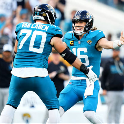 Cole Van Lanen GAME WORN 💪 10/19/25 Jacksonville Jaguars 🐆NFL Jersey 👕vs Los Angeles Rams Also Includes PSA Certificate of Authenticity 🛡️