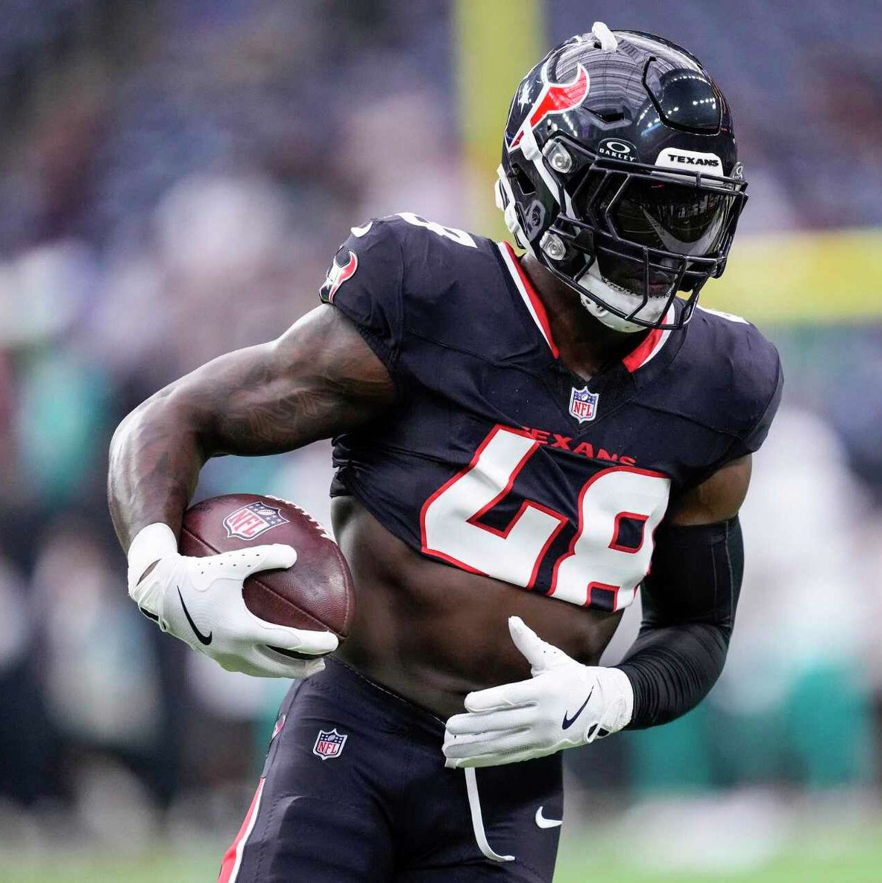 Christian Harris TEAM-ISSUED 💪 Color Rush 🎨 Houston Texans NFL Jersey 👕 Also Inc. COA🛡️