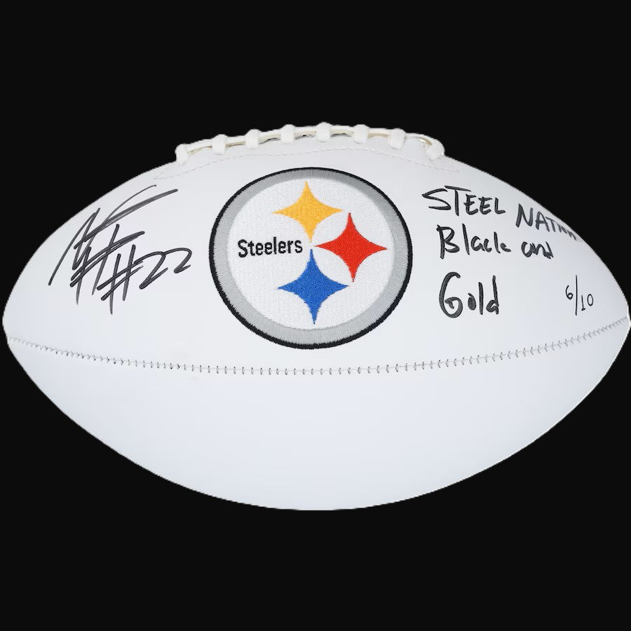 Najee Harris 💪Signed ✍️Pittsburgh Steelers LIMITED EDITION Football with Inscription Inc. Fanatics Hologram 🛡️