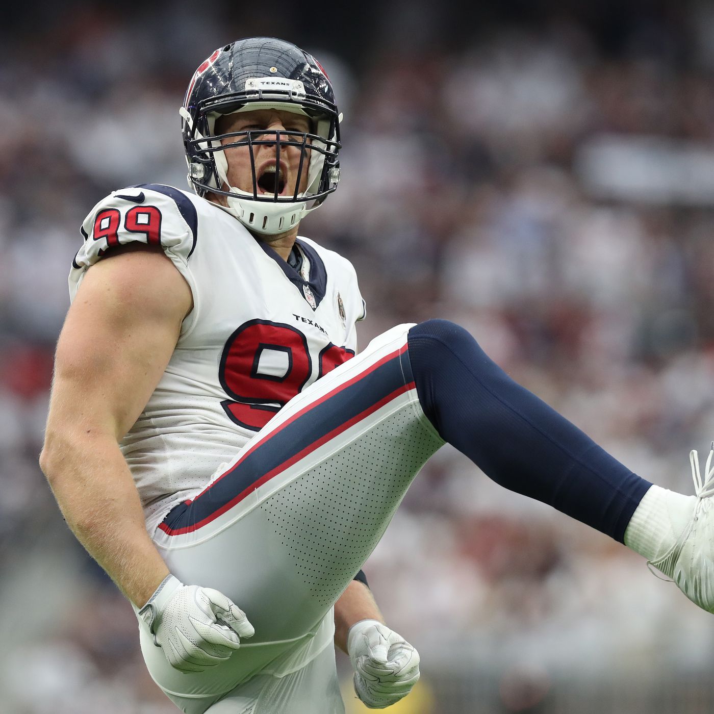J.J. Watt 💯 GAME ISSUED 💪 Houston Texans On-Field Nike NFL Jersey 👕 Also includes COA 🛡️ & Walter Payton NFL Man of the Year Patch