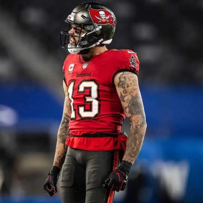 Mike Evans GAME USED 💪 Signed + Inscribed 🖊️ Tampa Bay Buccaneers Wilson Duke Football 24-25 Season Inscribed "NFL Record Season" Inc. Proof of Authenticity
