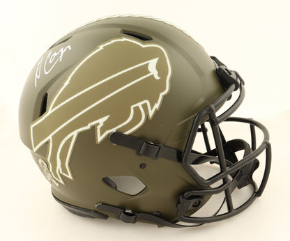 Amari Cooper Hand-Signed✍️Buffalo Bills🐃Full-Size Authentic On-Field Salute To Service Alternate Speed Helmet