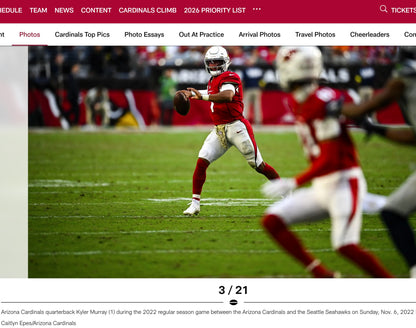 Kyler Murray GAME WORN 11/06/22 PHOTO MATCHED Arizona Cardinals NFL Jersey vs Seattle Seahawk Also includes PSA COA
