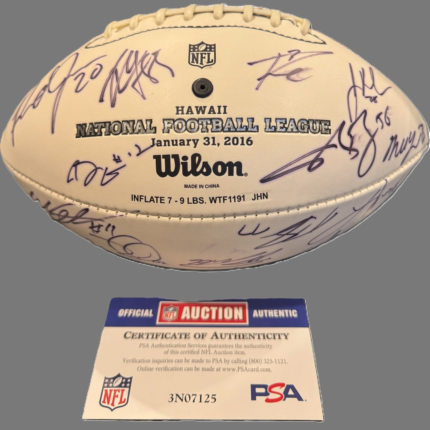 NFL Multi-Signed Pro Bowl Games Wilson Football inc. 20+ Signatures – Rare Collector’s Item💥Russell Wilson, AJ Green, Richard Sherman, Suan Lee, Julio Jones + many more