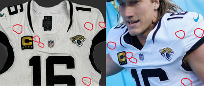 Trevor Lawrence GAME WORN 11/30/25 PHOTO MATCHED 📸 Jacksonville Jaguars NFL Jersey vs Tennessee Titans Also includes COA