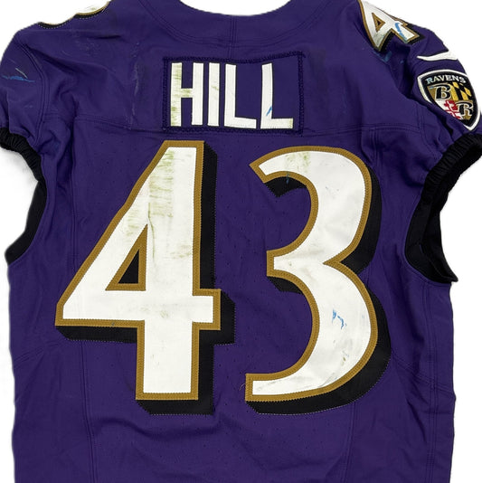 Justice Hill GAME-WORN💪10/12/25 On-Field Baltimore Ravens💜Jersey vs.Los Angeles Rams🐏