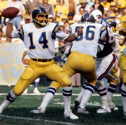 Dan Fouts Signed Los Angeles Chargers Full-Size Authentic On-Field Lunar Eclipse Alternate Speed Helmet Inscribed "HOF 93" with Display Case