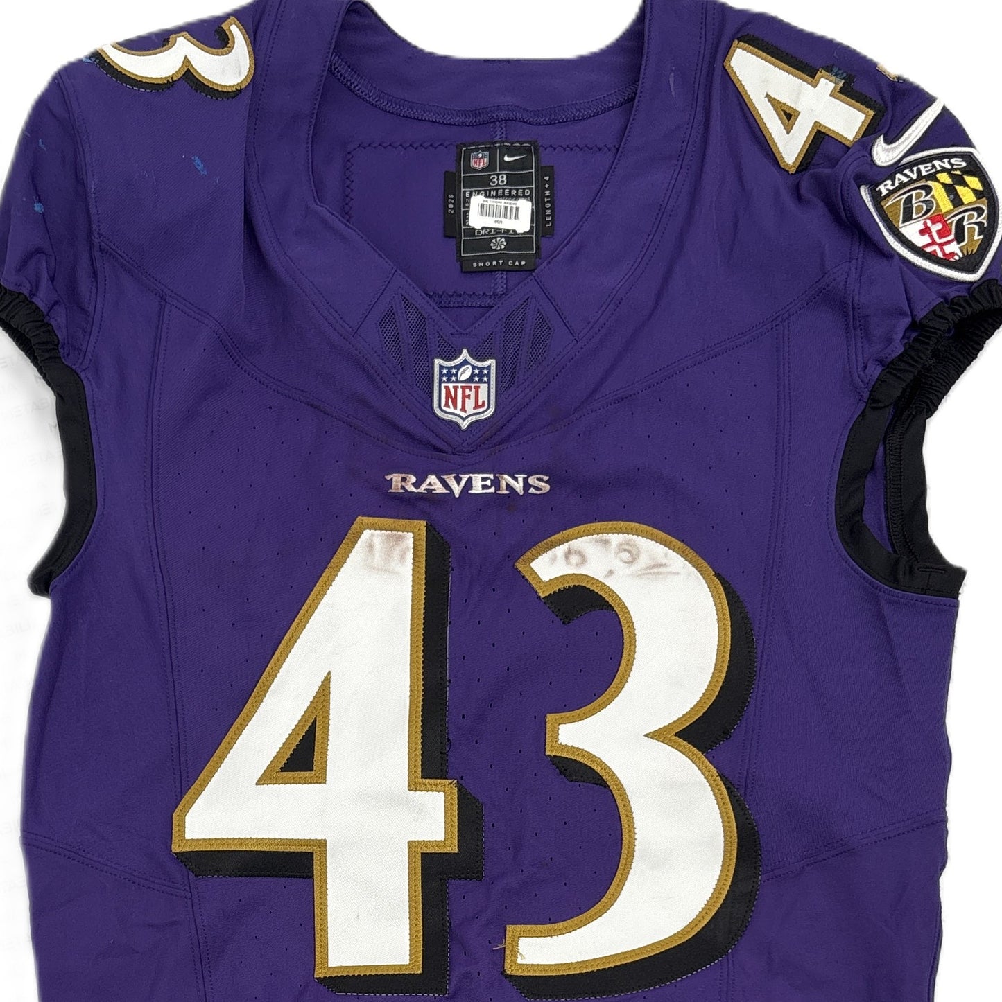Justice Hill GAME-WORN💪10/12/25 On-Field Baltimore Ravens💜Jersey vs.Los Angeles Rams🐏