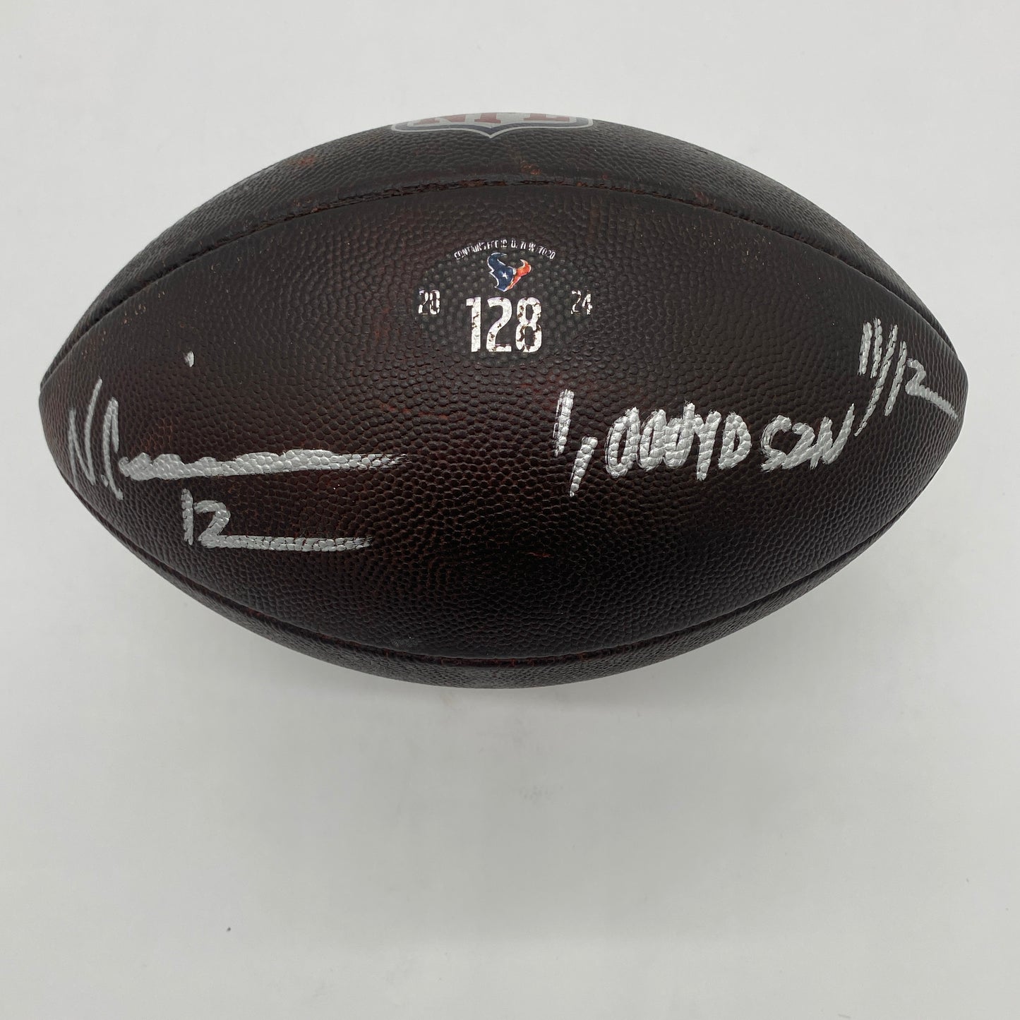 Nico Collins Signed GAME-USED Ball 💪 24/25 season Houston Texans NFL Inscribed "1,000yd SZN 11/12" Limited Edition of 12 💥