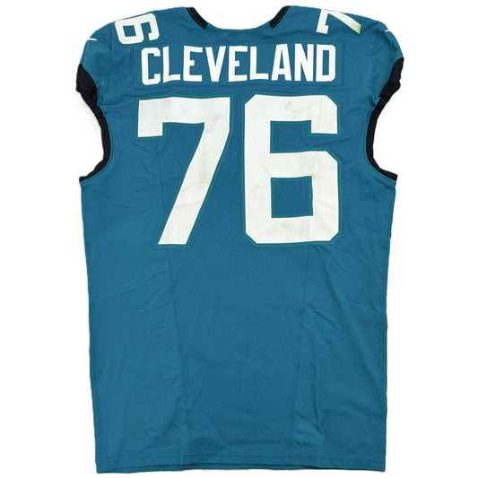 Ezra Cleveland GAME WORN 09-28-25 Jacksonville Jaguars Nike NFL Jersey vs. San Francisco 49ers Also includes COA 🛡️