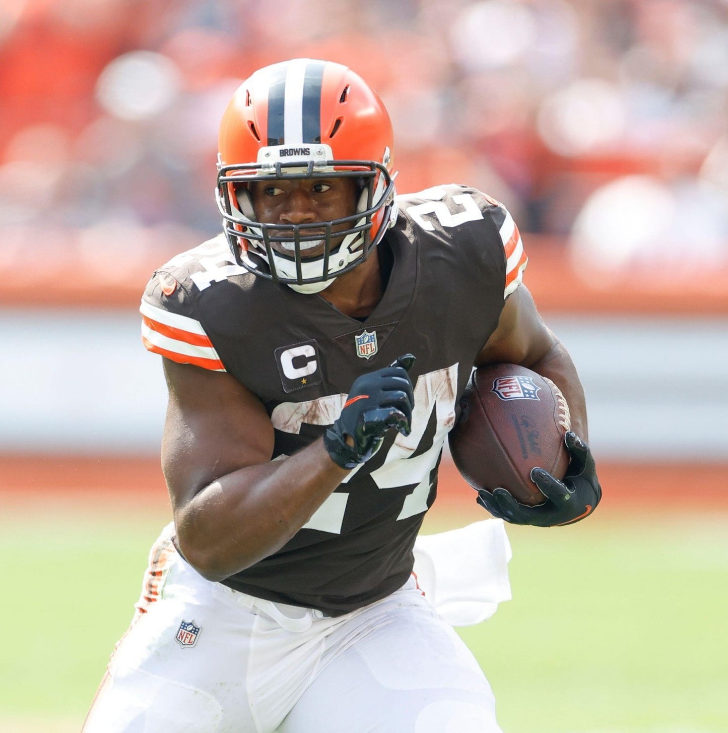 Nick Chubb Signed Cleveland Browns Wilson Duke Football inc"Dawg Pound" Inscription Limited Edition of 6