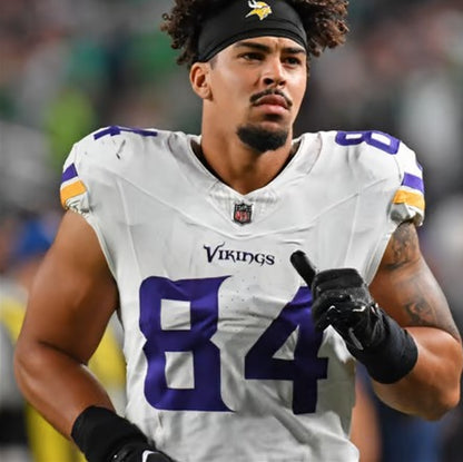Josh Oliver GAME WORN 💪 09/28/25 PHOTO MATCHED  📸 Minnesota Vikings vs Pittsburgh Steelers NFL Jersey Also includes PSA Authentication