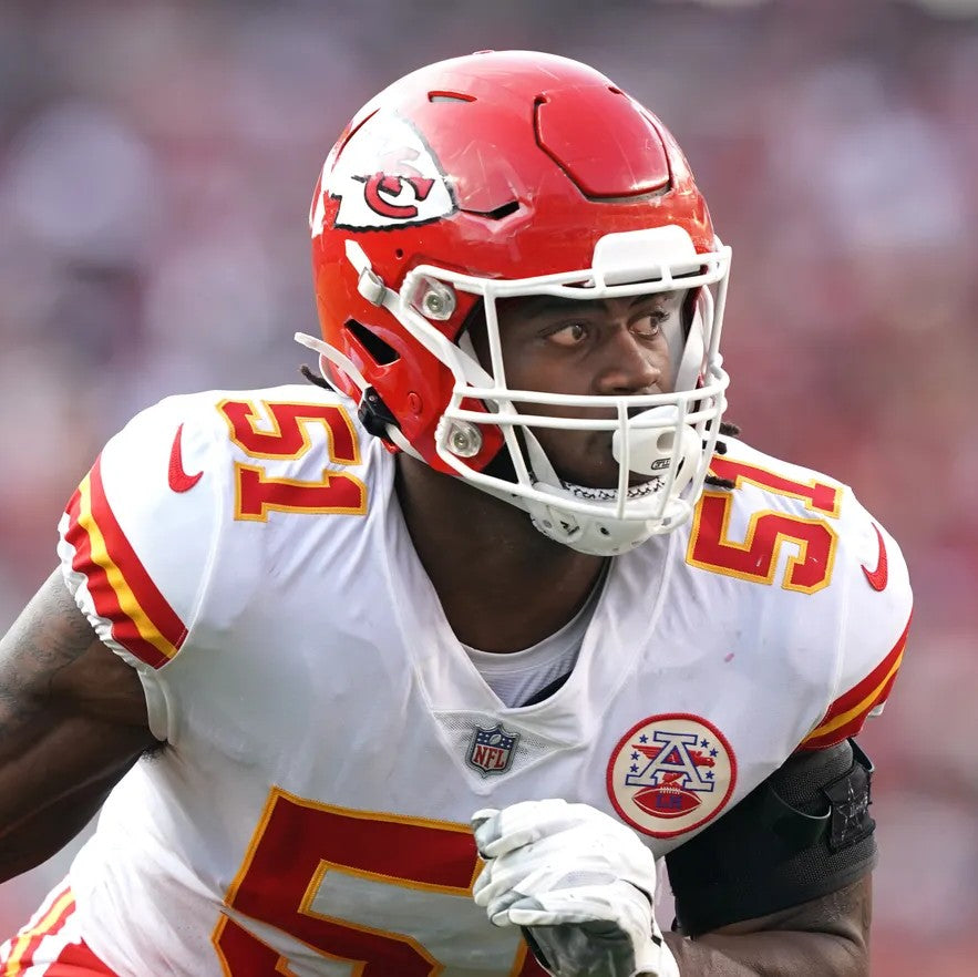 Mike Danna GAME WORN 💪 10/06/25 Kansas City Chiefs Nike NFL Jersey 🎽 vs Jaguars - COA included 🛡️
