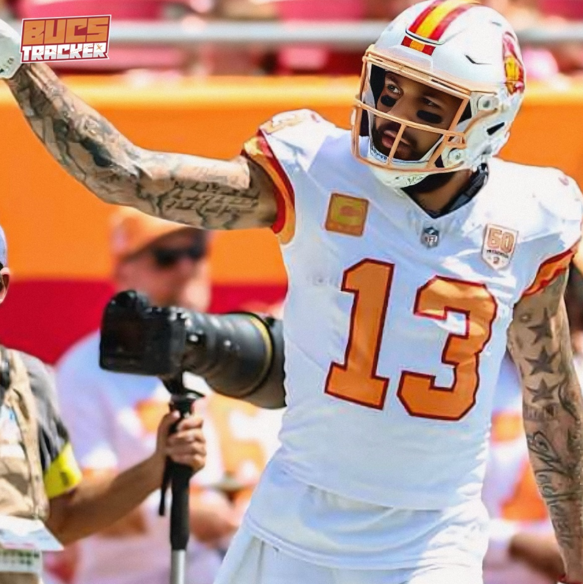 Mike Evans GAME USED 💪 Signed + Inscribed ✍️🖊️ Tampa Bay Buccaneers Wilson Duke Football 24-25 Season Inscribed "NFL Record Season" with Proof of Authenticity 🛡️