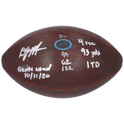 DJ Moore Signed + Inscribed Carolina Panthers GAME-USED💪10/11/20 Wilson Duke Football with Multiple Inscriptions