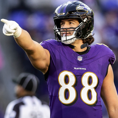 Charlie Kolar GAME-WORN💪10/12/25 On-Field Baltimore Ravens💜Jersey vs.Los Angeles Rams🐏